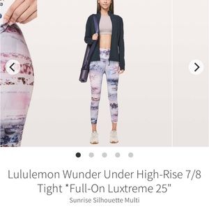Lululemon Wunder Under 7/8 Luxtreme 25" leggings
